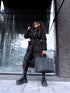 BLACK long jacket with hood "BEST CHOICE" FC85
